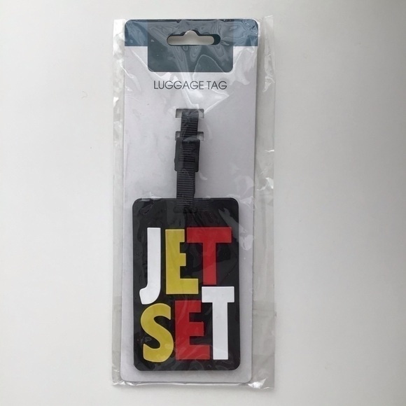 NEW Luggage Tag Jet Set Airlines Rubber 2.5 X 4” for Golf Bag Suitcase Travel ID - Picture 2 of 4